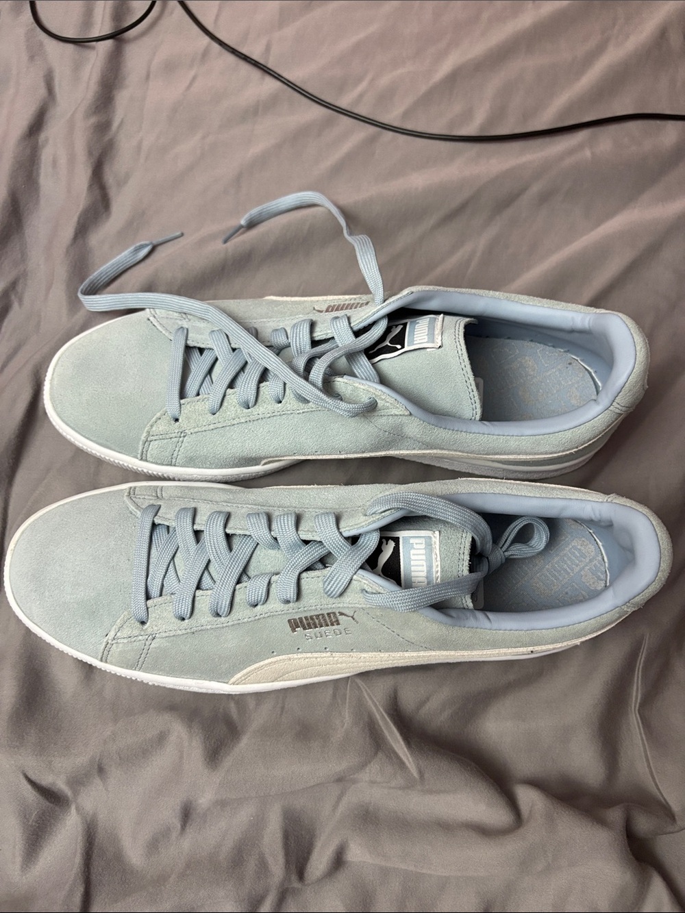 Puma Men’s Suede Low-Top Sneakers in Pale Blue